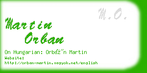 martin orban business card